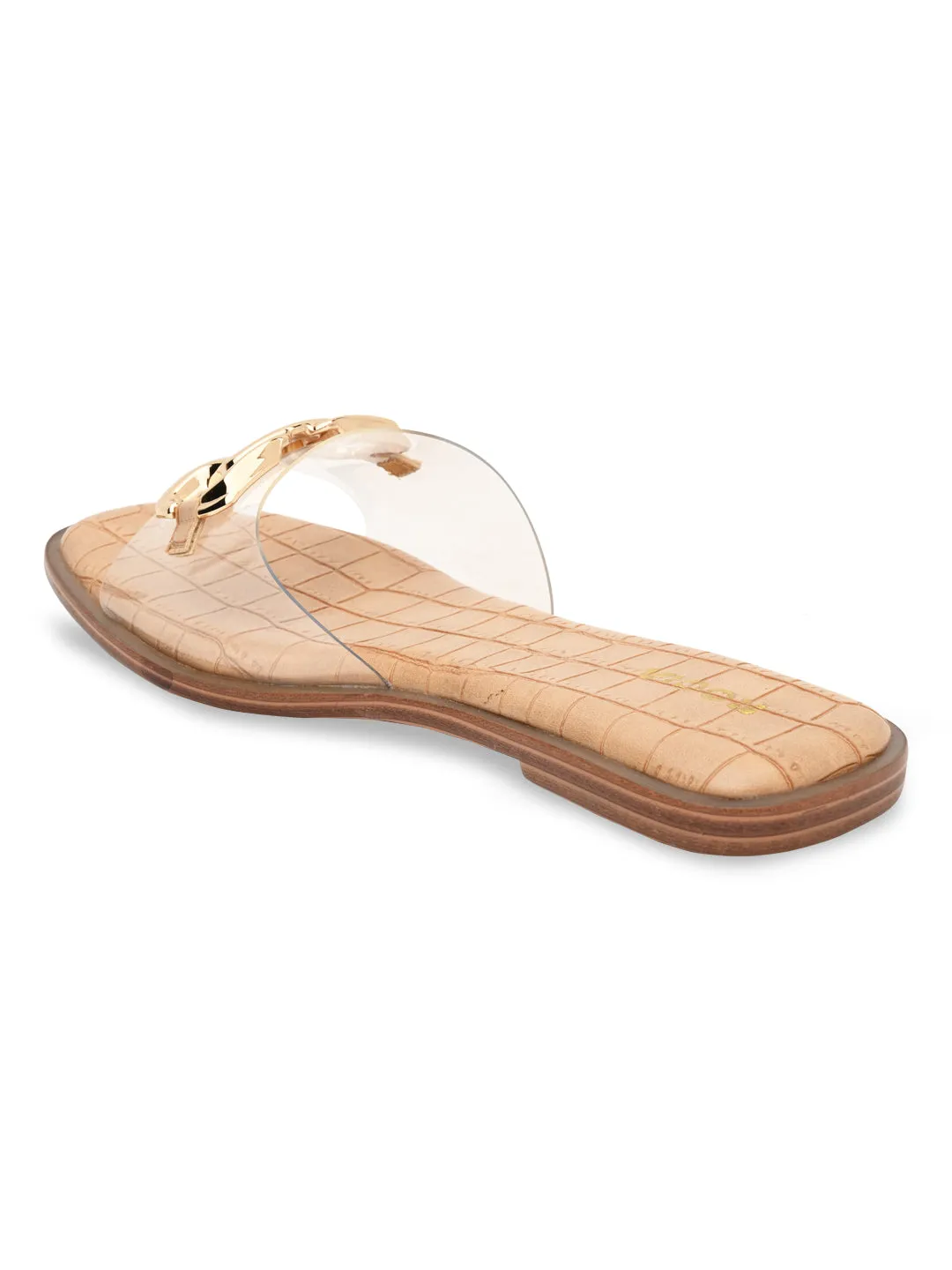Rocia By Regal Transparent Women Buckled Sliders