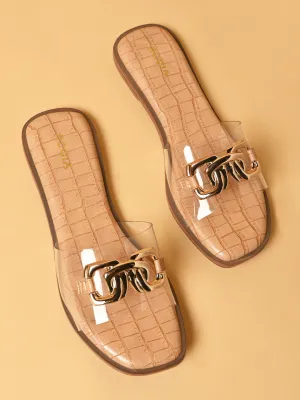 Rocia By Regal Transparent Women Buckled Sliders