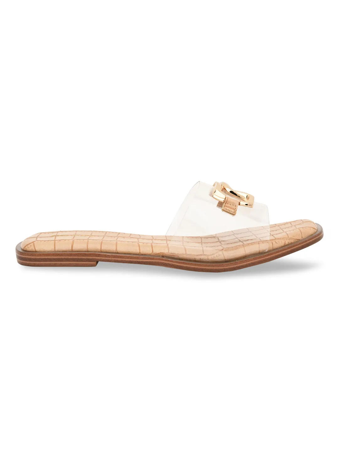 Rocia By Regal Transparent Women Buckled Sliders