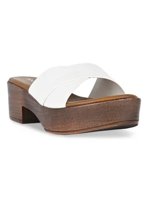 Rocia By Regal White Women Casual Box Heel Sandals