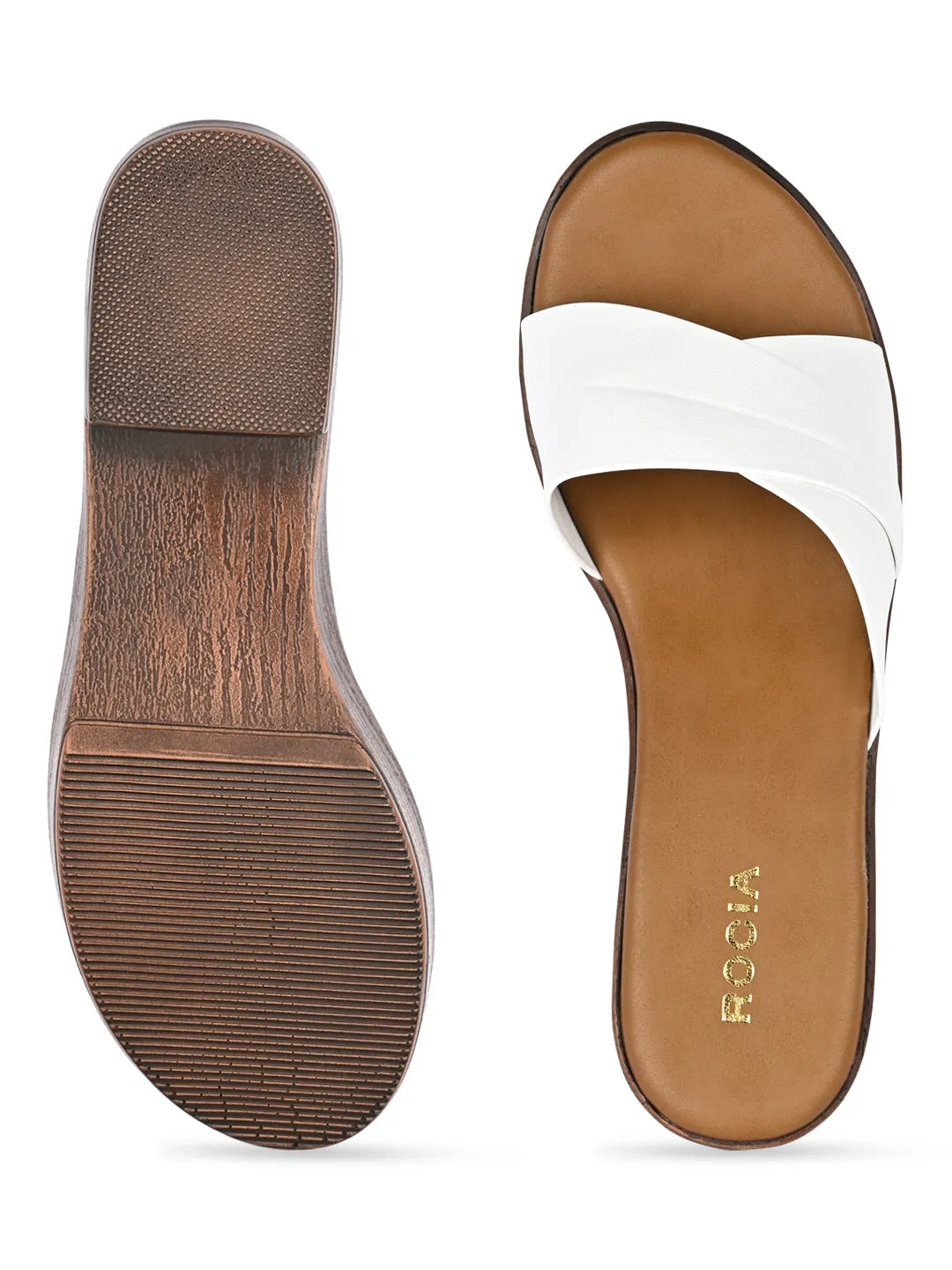 Rocia By Regal White Women Casual Box Heel Sandals
