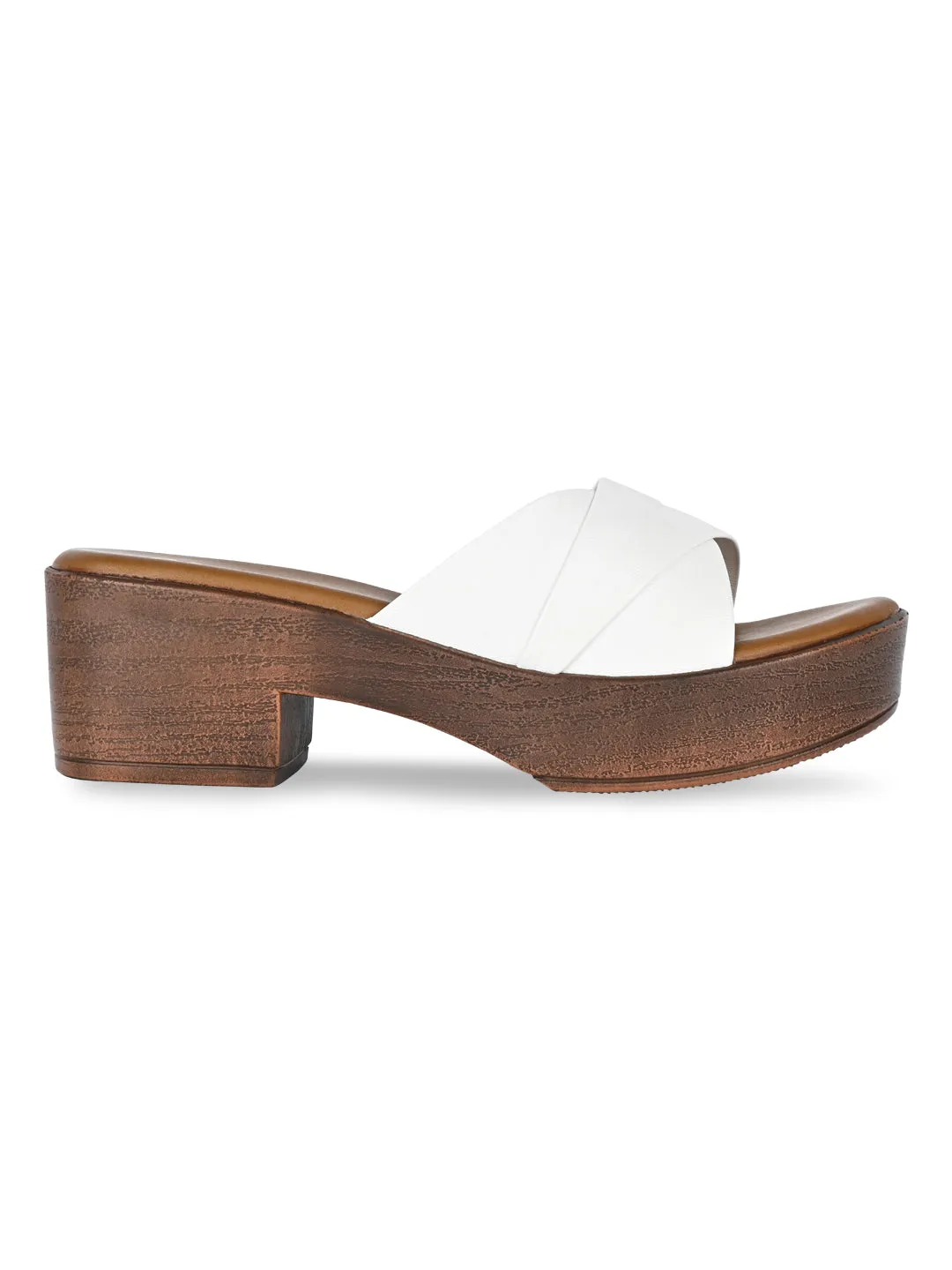 Rocia By Regal White Women Casual Box Heel Sandals