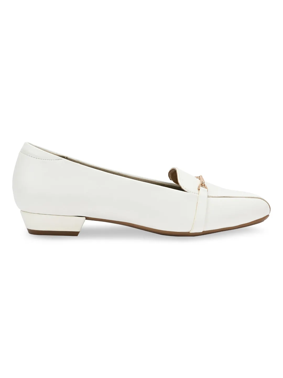 Rocia By Regal White Women Classic Square Toe Pumps