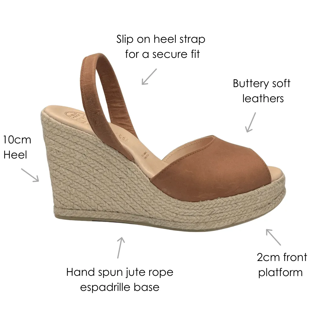 Roxy Espadrille Wedge in Chocolate