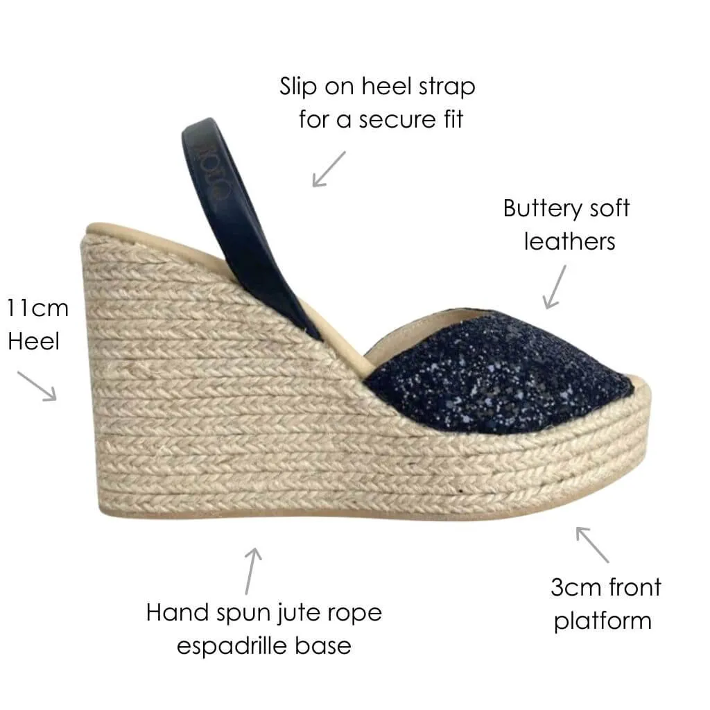 Roxy Wedge ('23 Edit) in Midnight Glitter