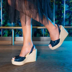 Roxy Wedge ('23 Edit) in Navy Glitter