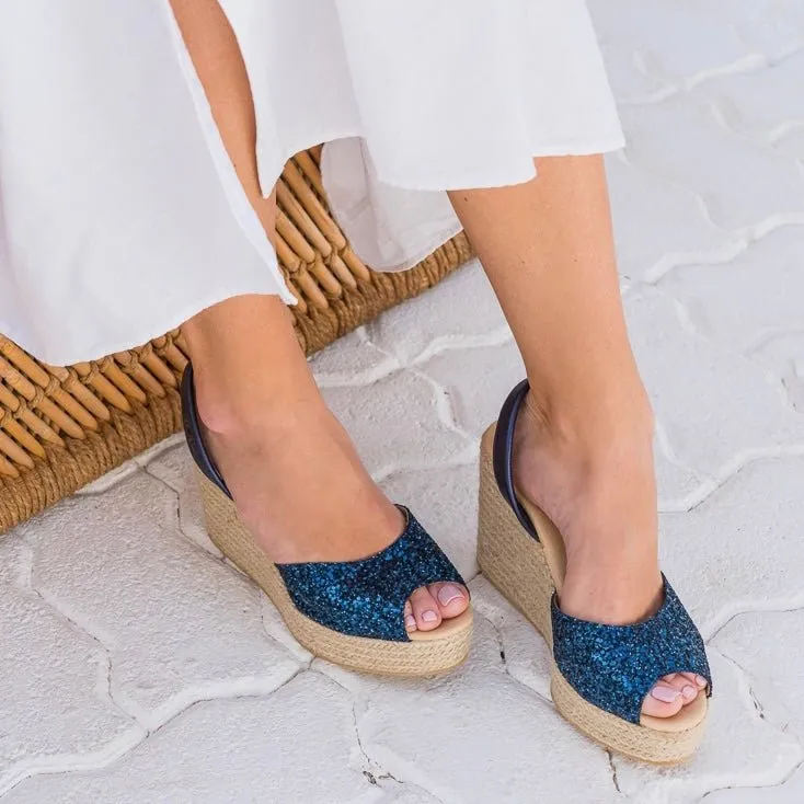 Roxy Wedge ('23 Edit) in Navy Glitter