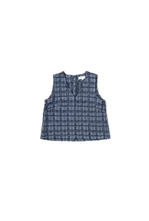 SAMPLE - Le V Mod Top - Indigo Hearts