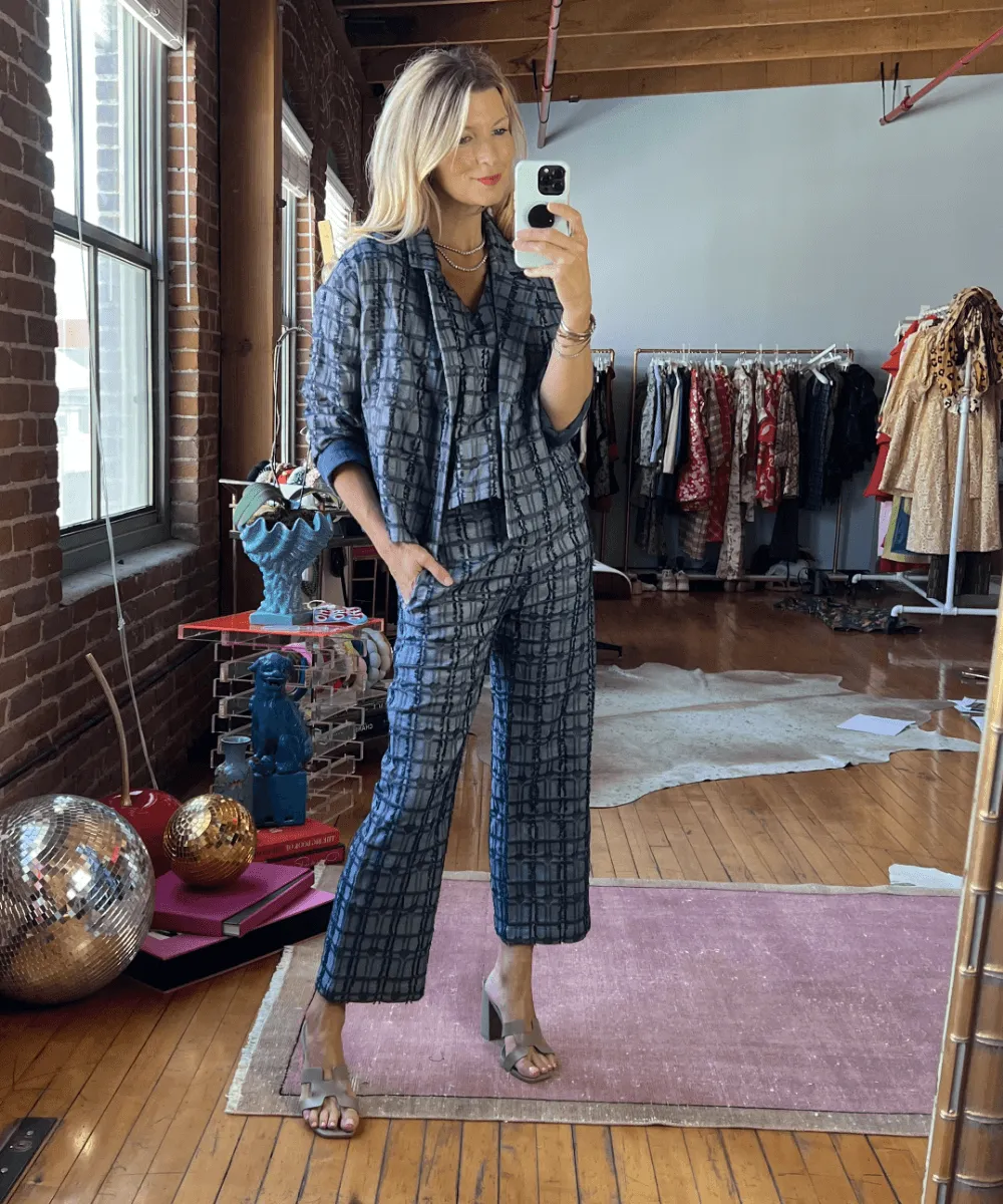 SAMPLE - Le V Mod Top - Indigo Hearts