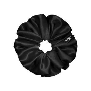 Satin Medium Black Scrunchie
