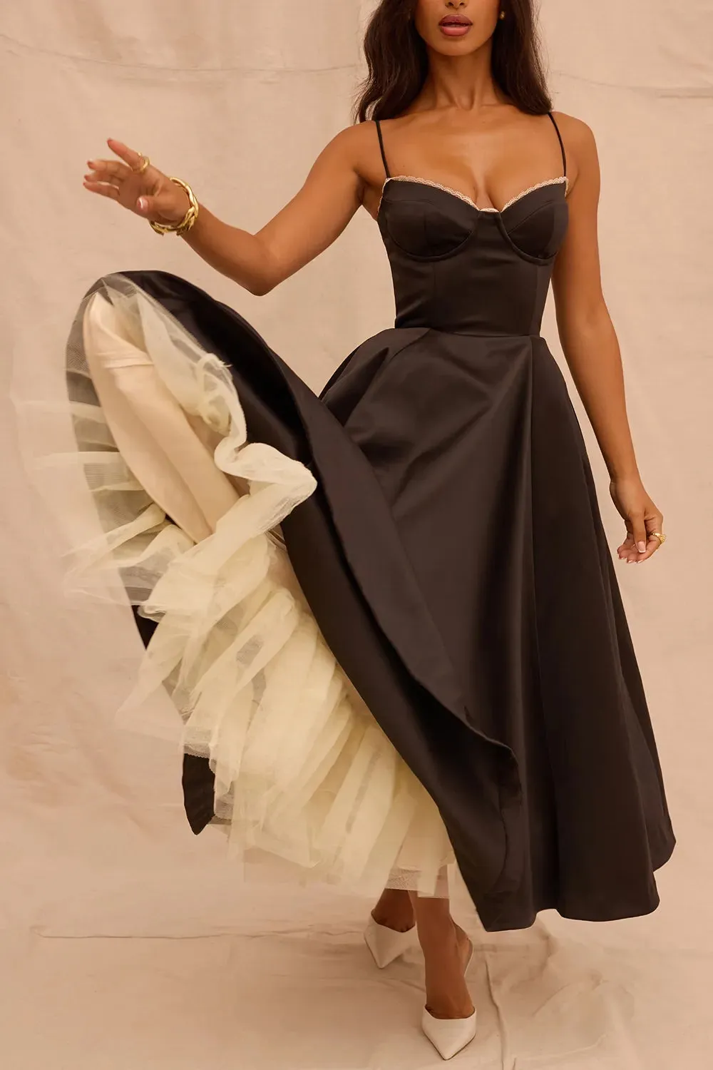 SELENE MIDI DRESS - BLACK