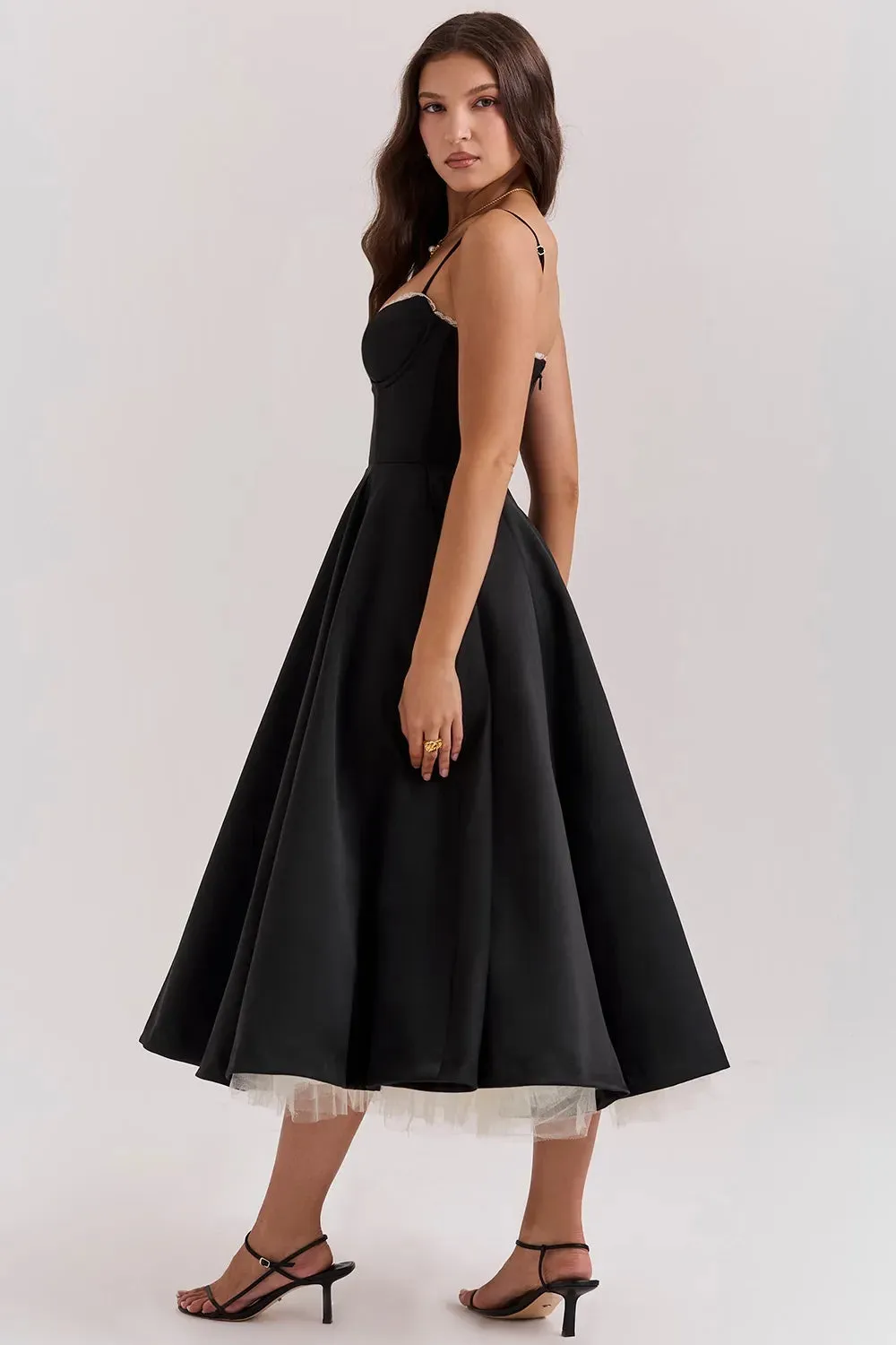 SELENE MIDI DRESS - BLACK