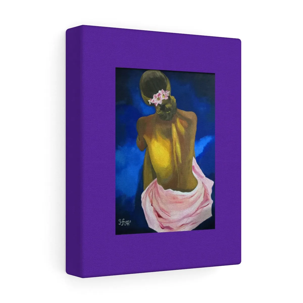 Sitting woman by Gina Stretched canvas