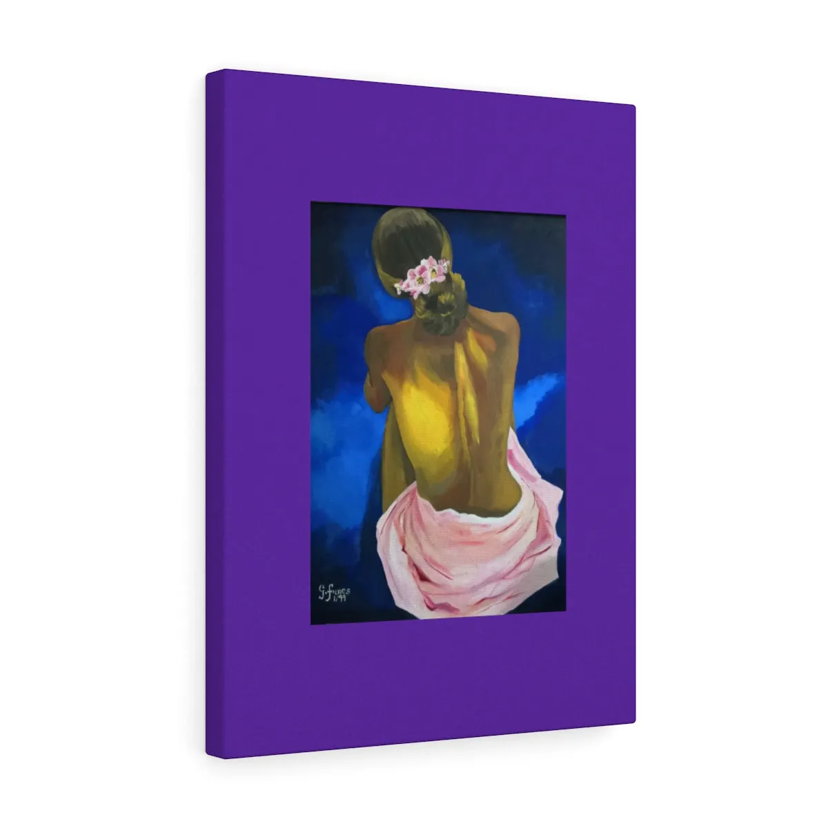 Sitting woman by Gina Stretched canvas