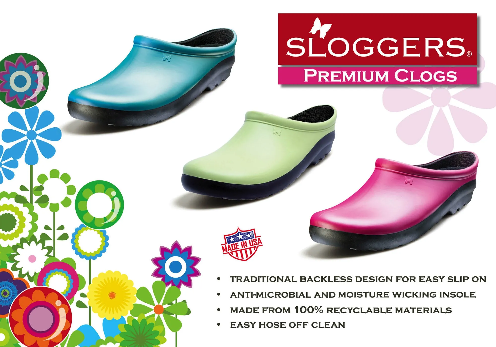 Sloggers Comfortable Womens Premium Clog Deep Lake Blue