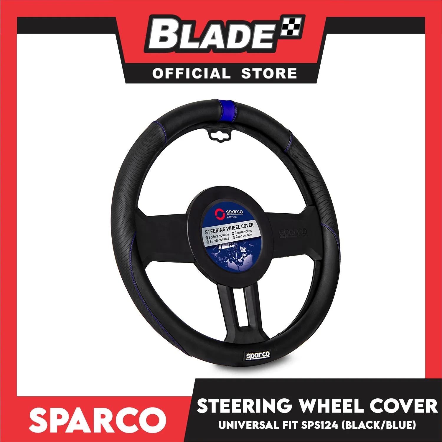 Sparco Corsa Steering Wheel Cover SPS124 (Black With Blue)