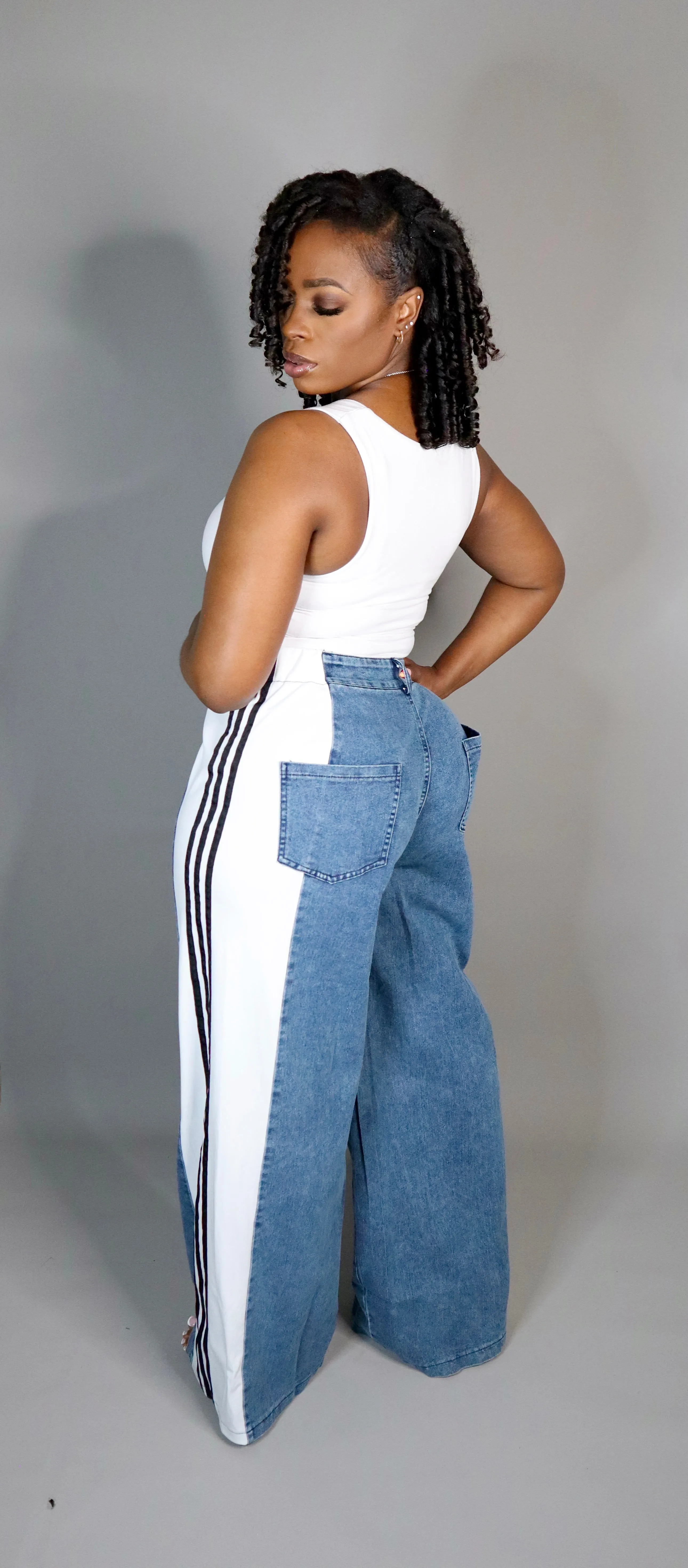 Sport Mode Denim Pants - White