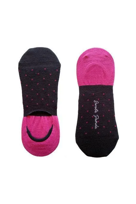 Spotted Pink "No-Show" Bamboo Socks