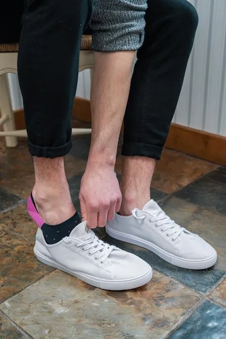 Spotted Pink "No-Show" Bamboo Socks