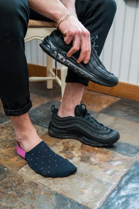 Spotted Pink "No-Show" Bamboo Socks
