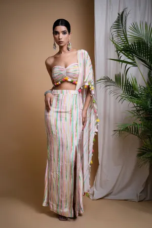 STRIPES PRINTED DRAPE SET (SET OF 2)