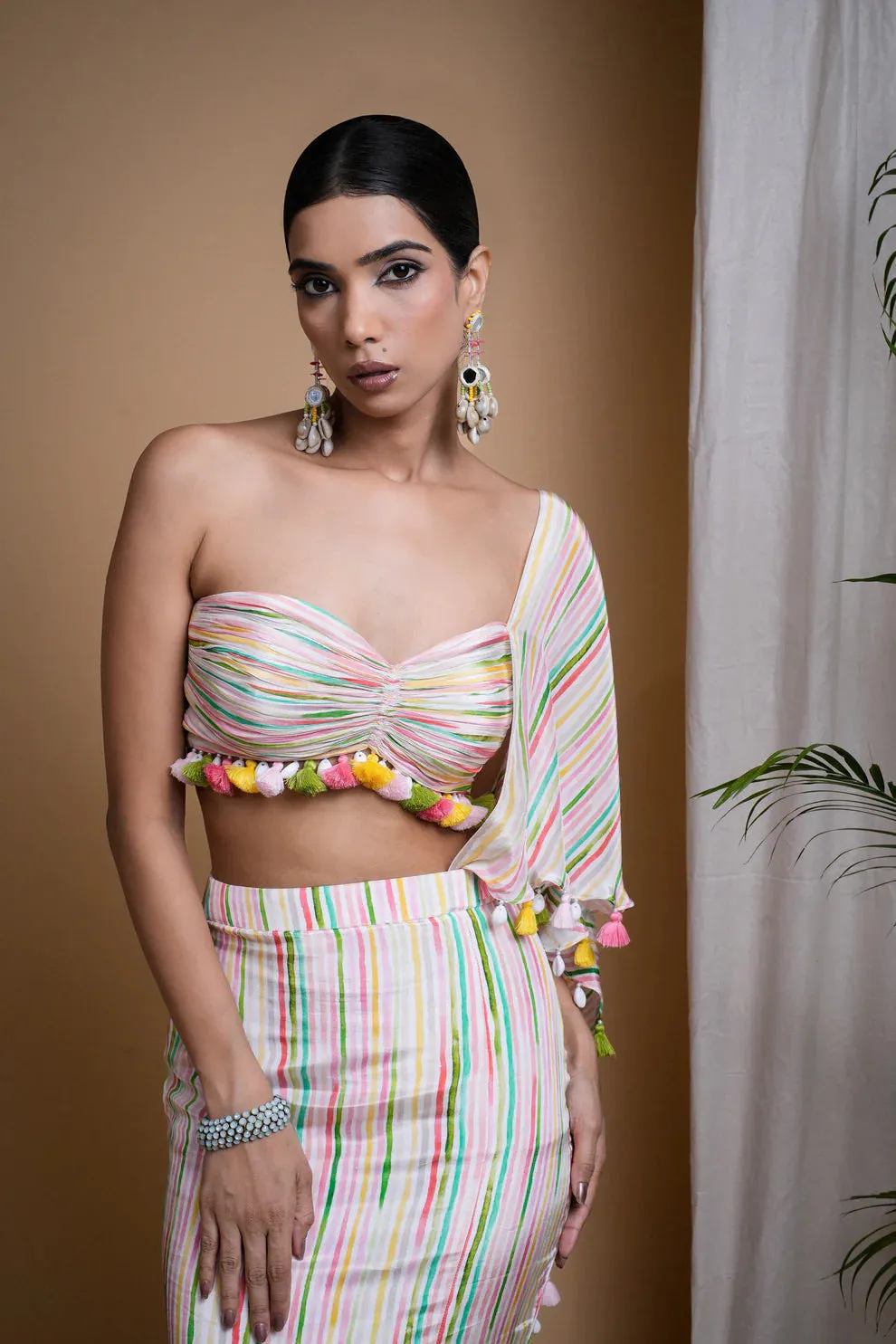 STRIPES PRINTED DRAPE SET (SET OF 2)