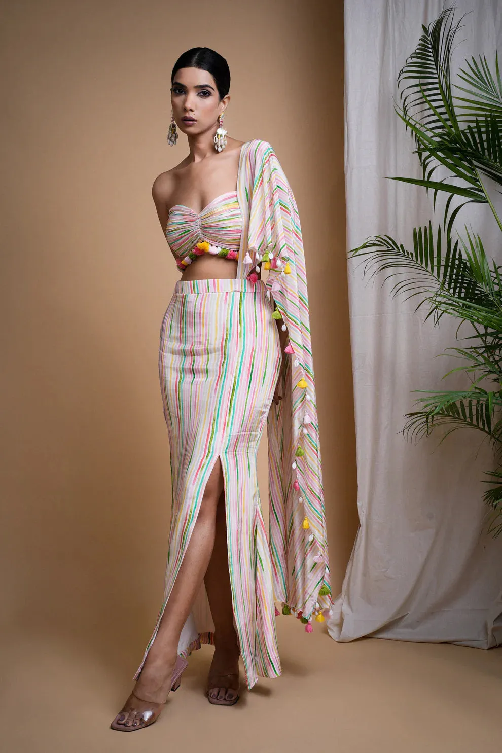 STRIPES PRINTED DRAPE SET (SET OF 2)