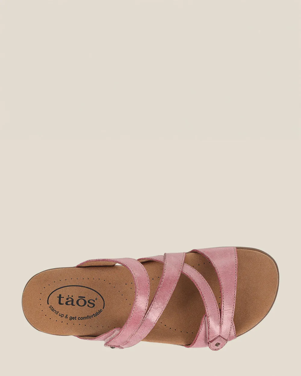 Taos Double U Rustic Pink Leather Slide