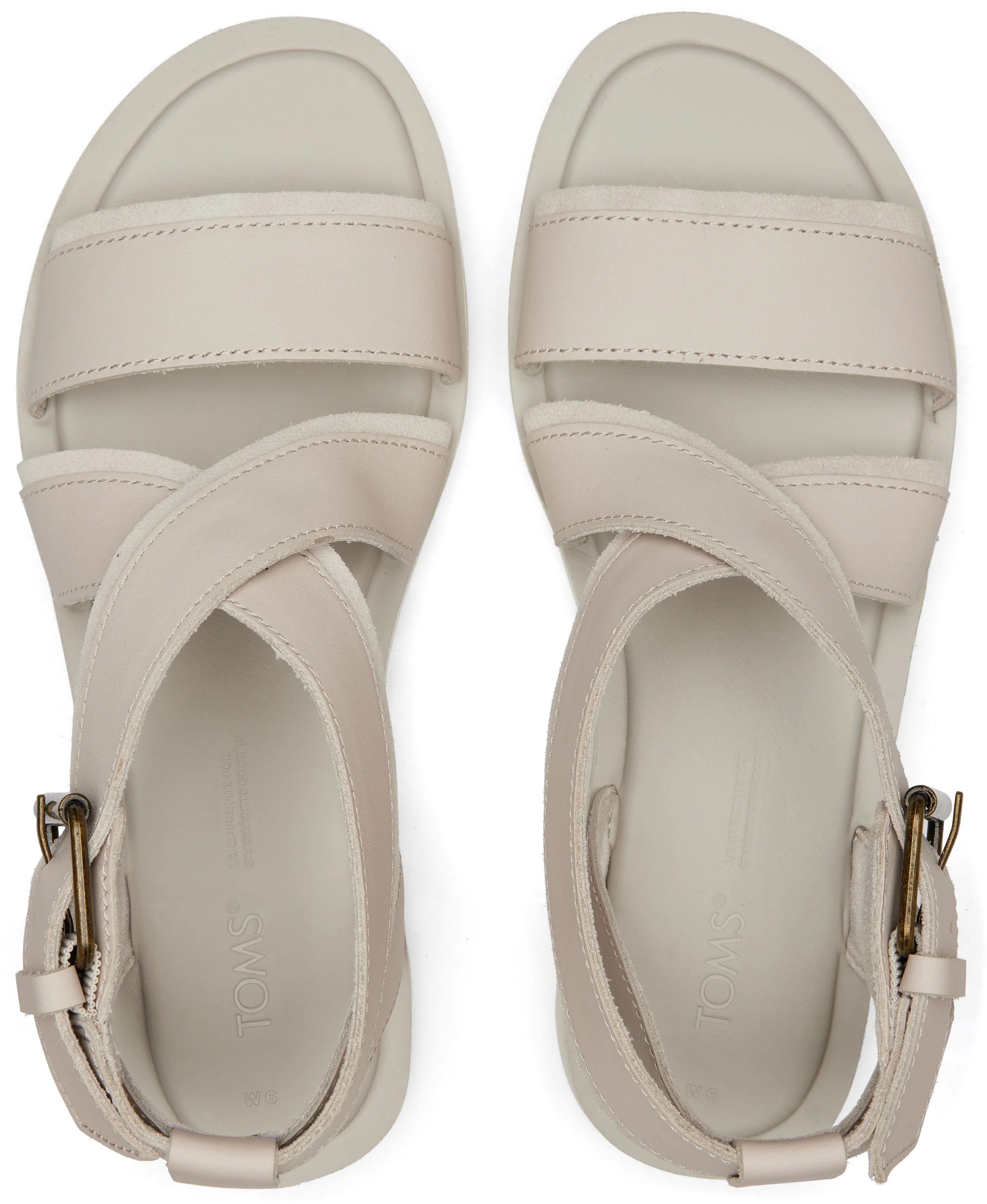 Toms Women Sidney Tread Putty Leather Suede