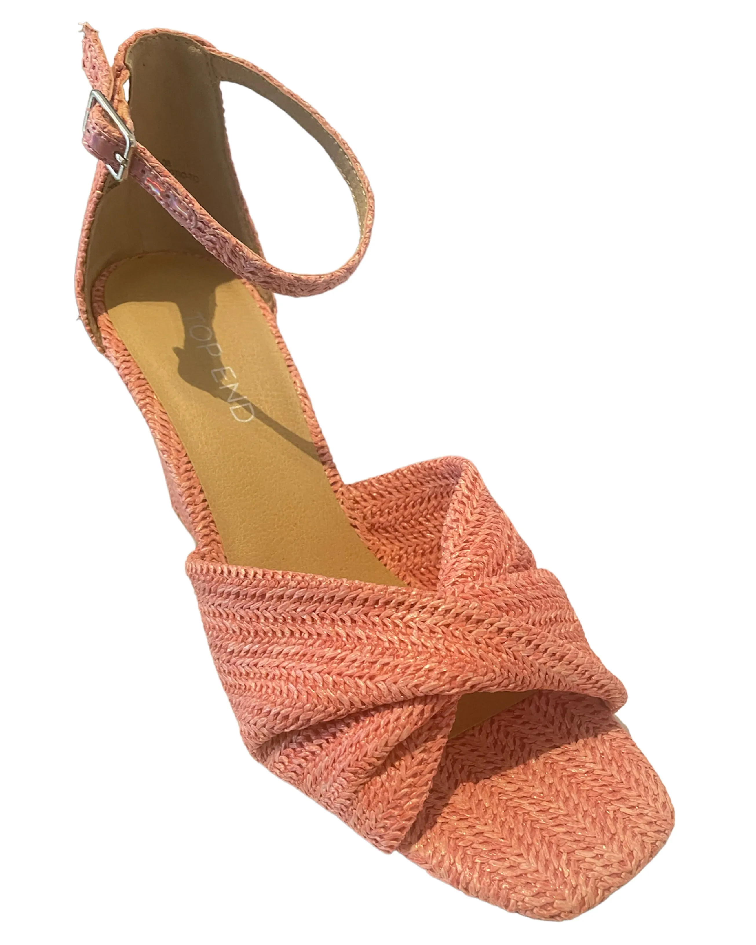 TOP END - Kotio Pink Syn Raffia Espadrilles