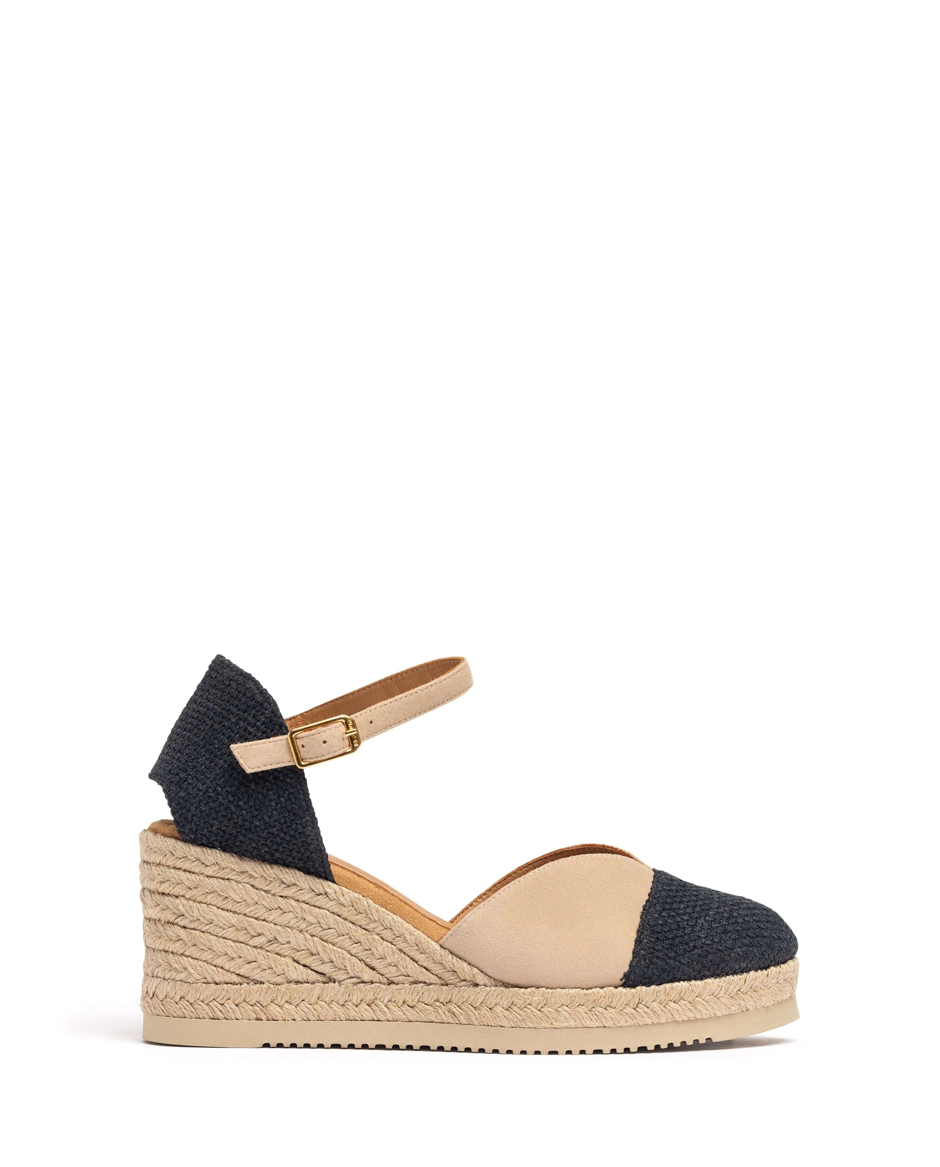 Unisa Two Tone Wedge Espadrille |CECHBLK