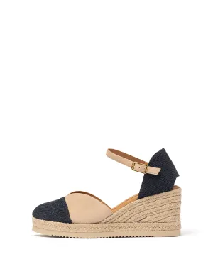 Unisa Two Tone Wedge Espadrille |CECHBLK