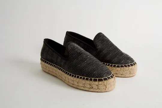 Vida Black Rafia Espadrille