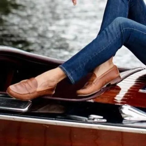 Vintage Slip On Loafers Low Heel Pu Leather Loafers