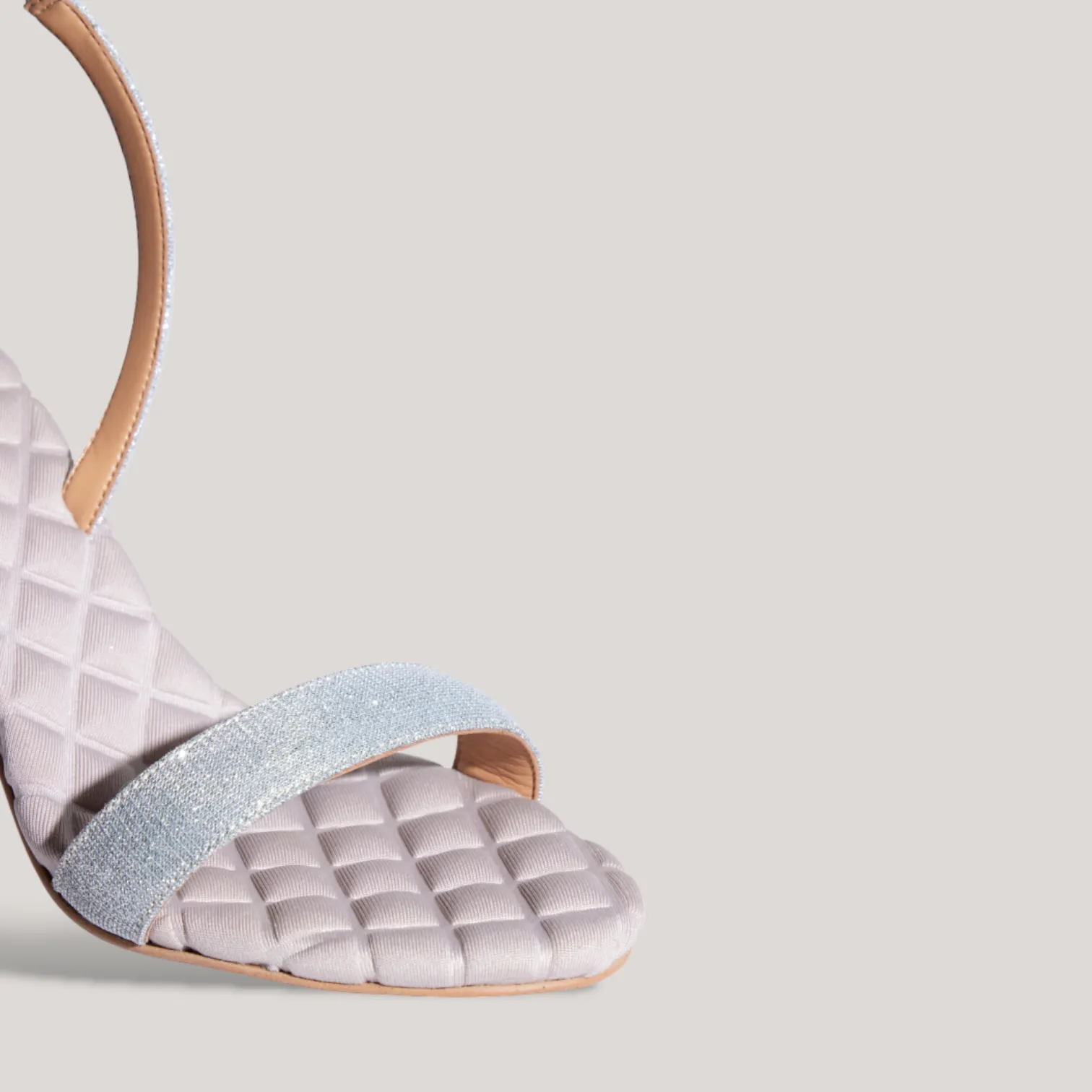 VIVIEN | Silver Lurex - Slingback Sandals