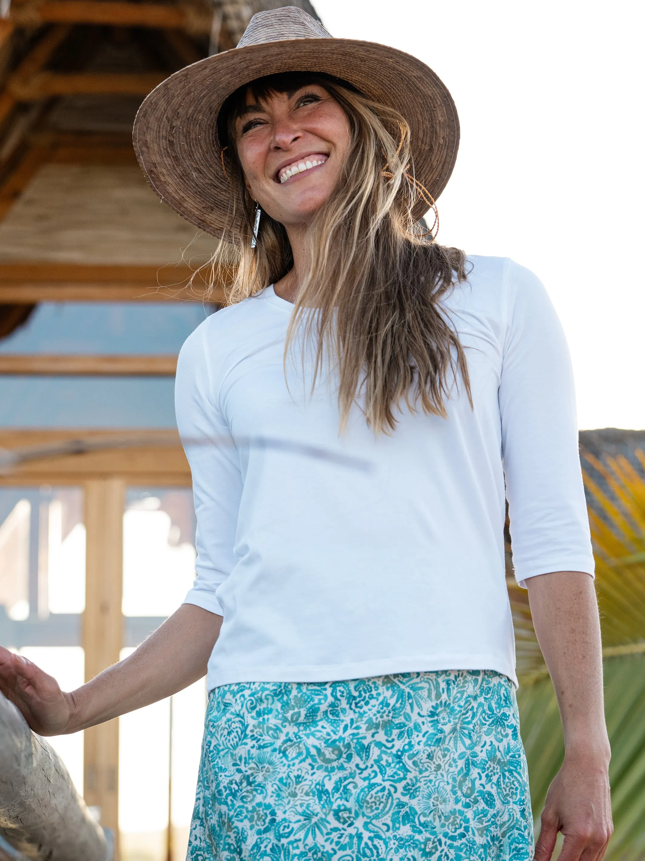 White | Everyday 3/4 Sleeve