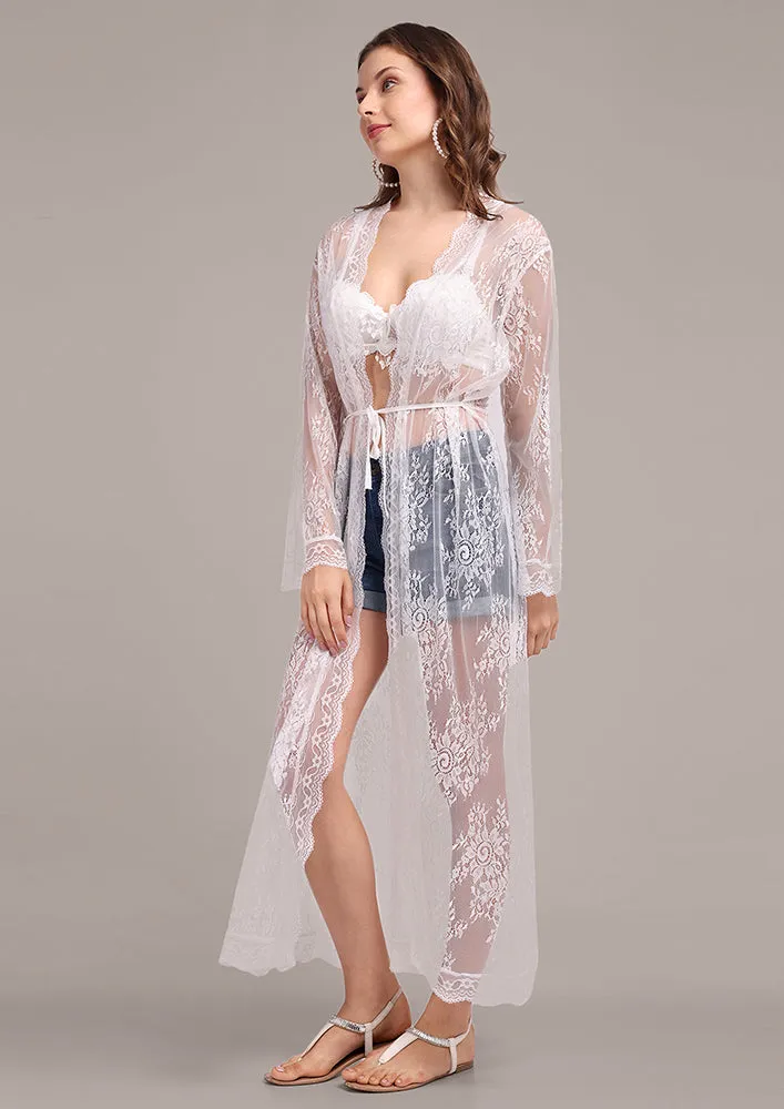 White Net Beach Cover Up