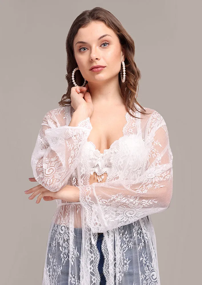 White Net Beach Cover Up