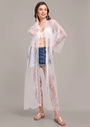 White Net Beach Cover Up