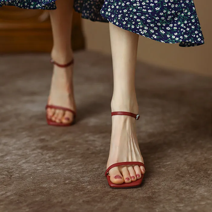 Women’s Sexy Square Toe High Heel Sandals