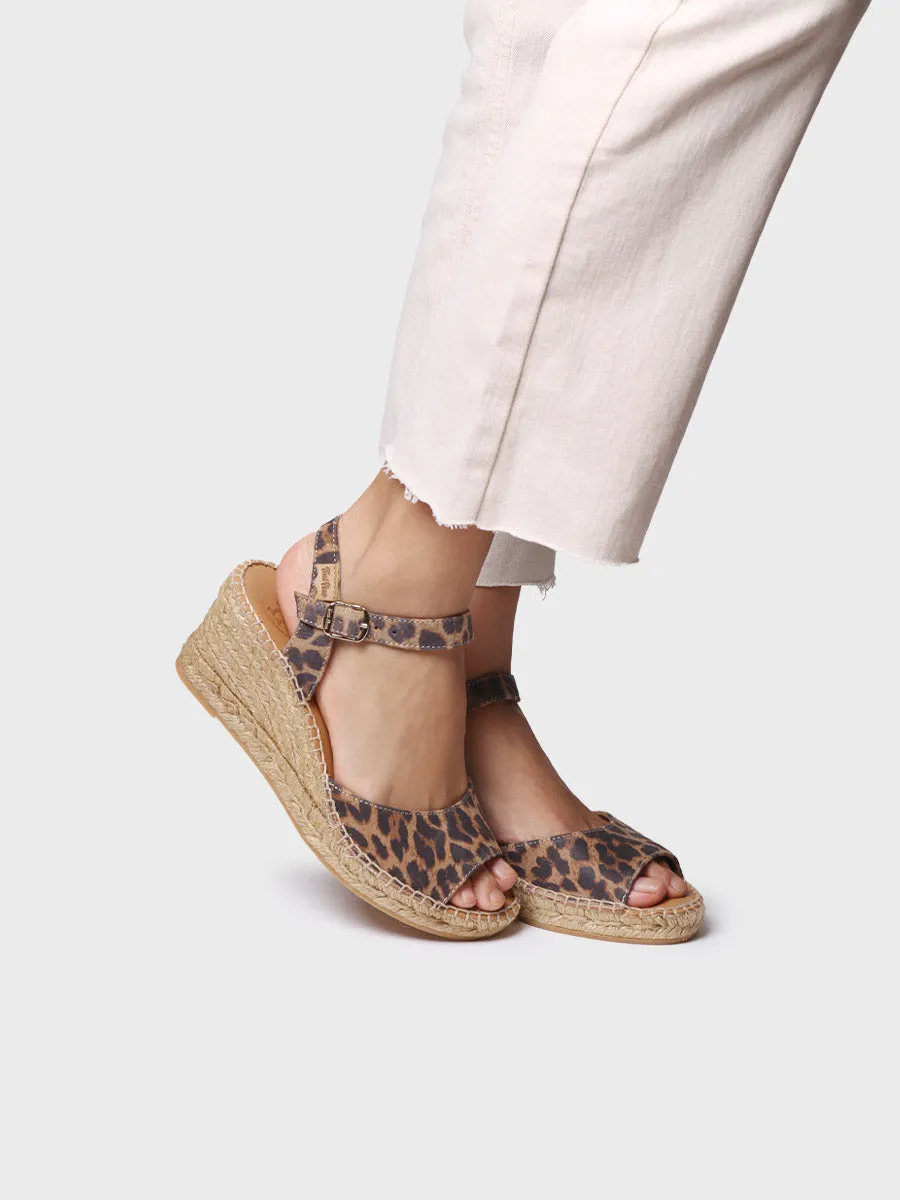 Women's wedge espadrilles in leather - SIA-P