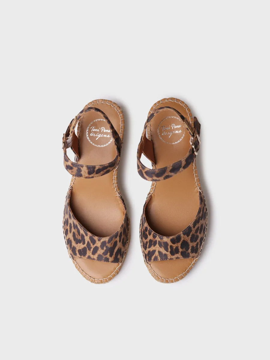 Women's wedge espadrilles in leather - SIA-P